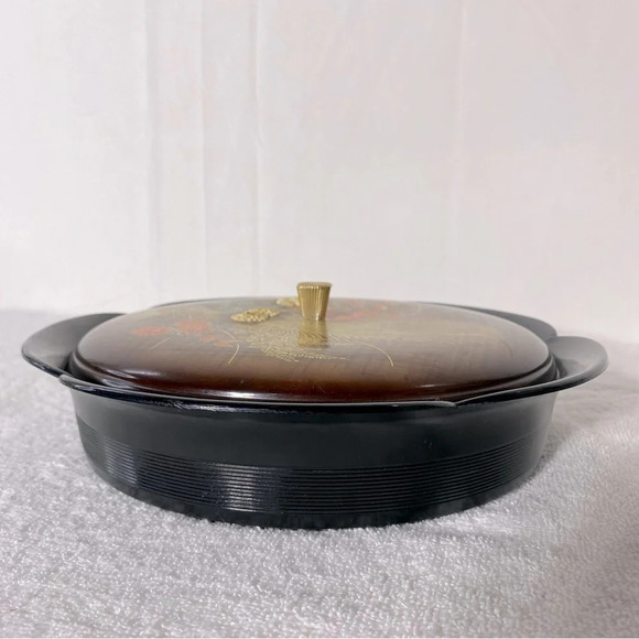 Vintage  Otagiri Japan Lacquerware Lidded Dish - Picture 6 of 15